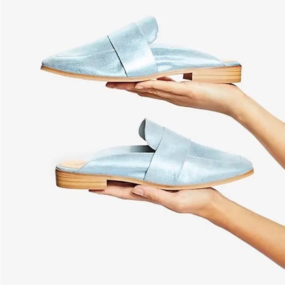 Free People At Ease Loafer‎ Slip On Blue Shimmery